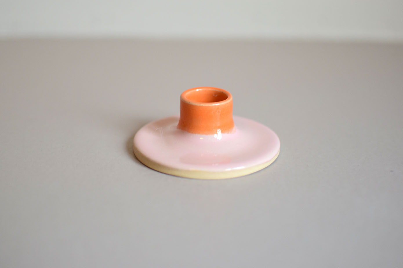 Mini kandelaar oranje/roze