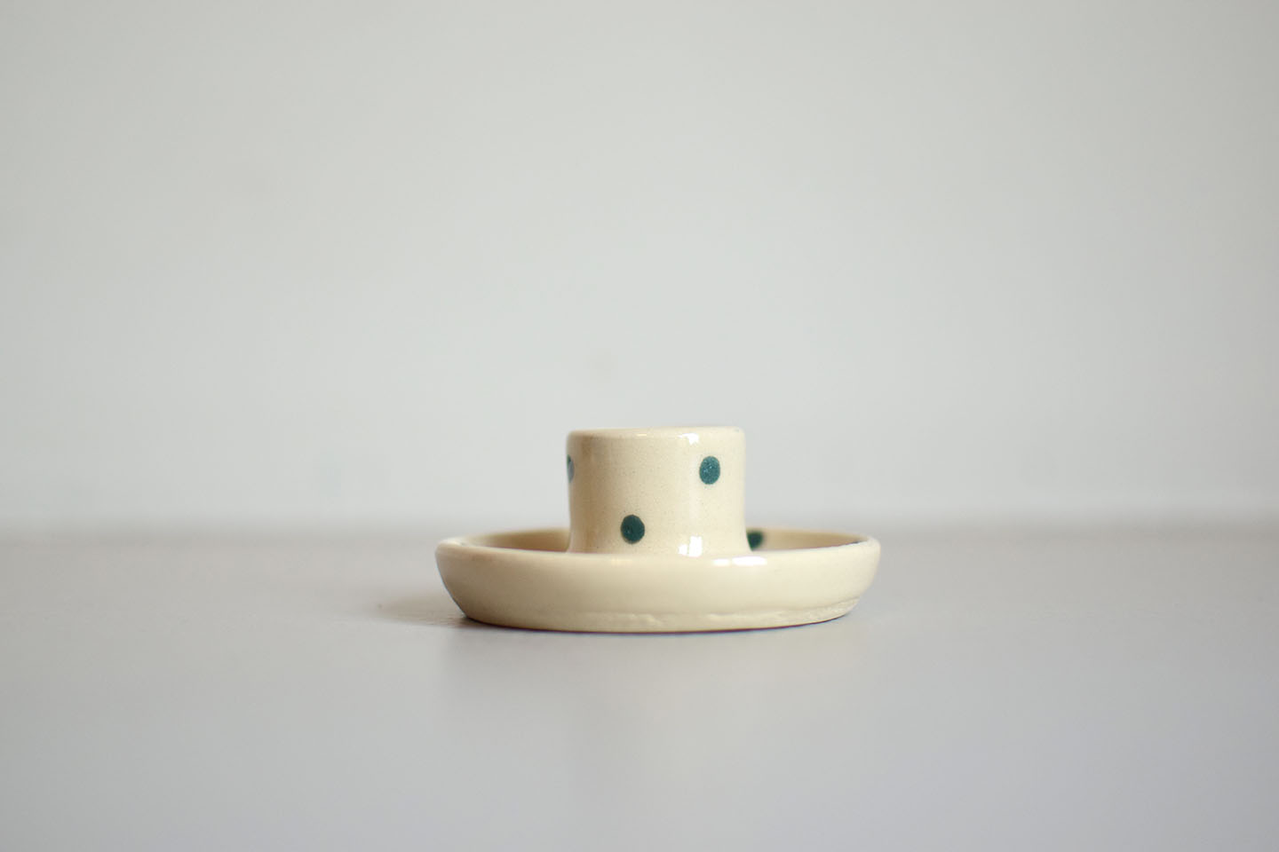 Mini kandelaar groen stippen - Afbeelding 2